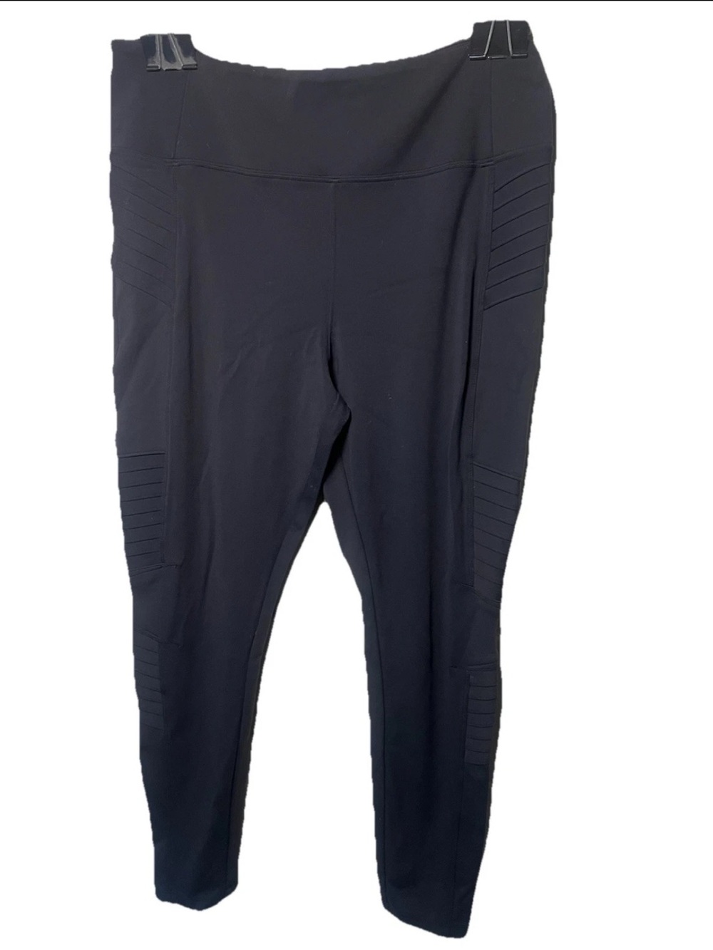 Athleta Delancey Moto Tight Pants Womens XL Black Leggings Zip Ankle Stretch